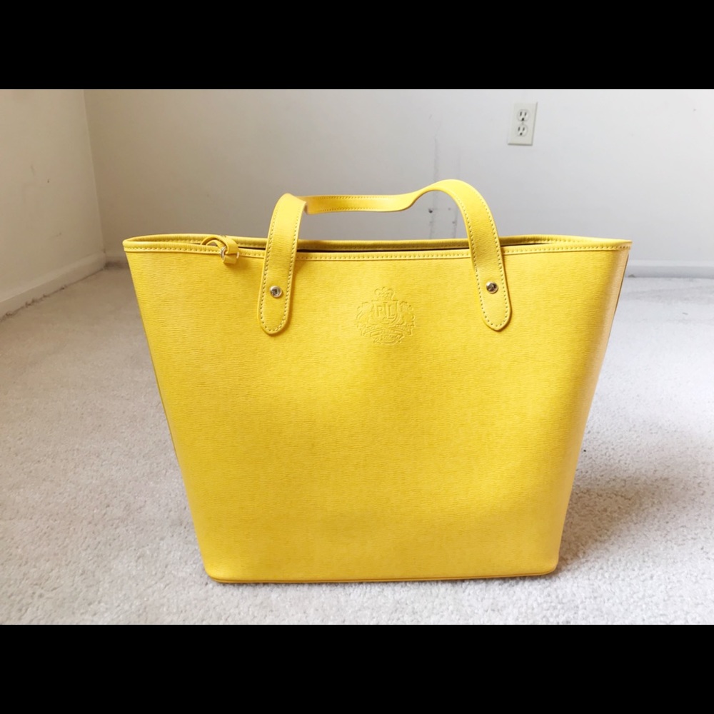 RALPH LAUREN Newburry Classic Yellow Tote Solaire